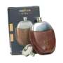Santa Teresa 1796 Rum Hip Flask 95ml Rugby Ball Leather Case Flask Flatman