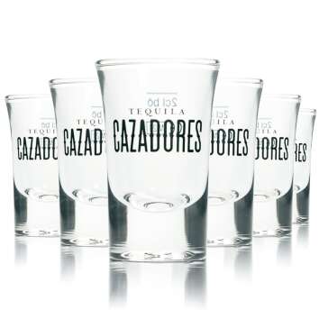 6x Cazadores tequila glass 2cl shot glasses Short stamper...