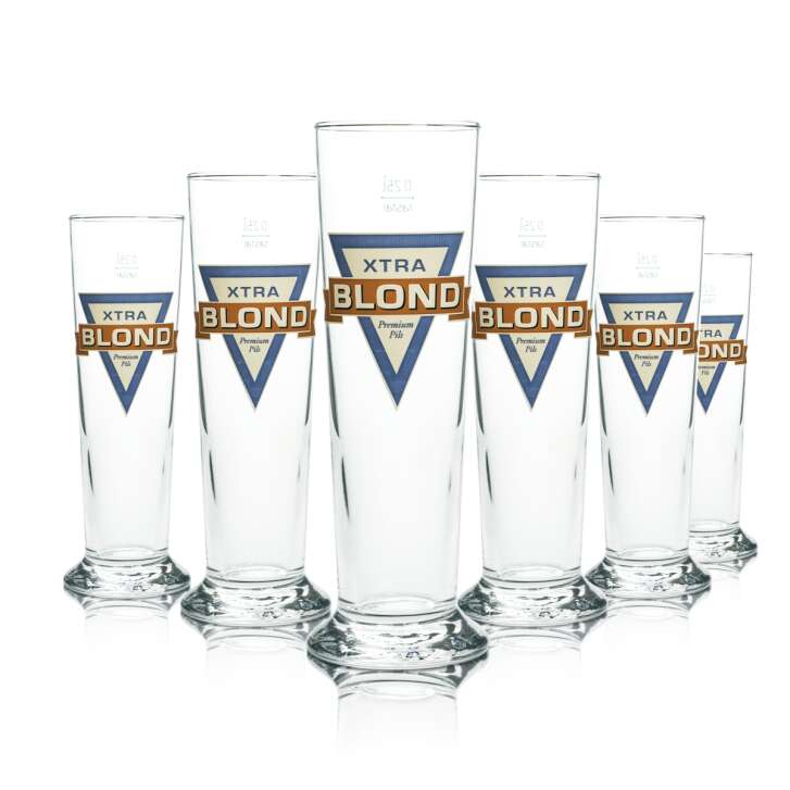 6x Xtra Blond Beer Glass 0,25l Cup Brewery Glasses Cup Tulip Pils Bar