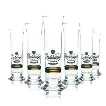 6x Radeberger beer glass 0,2l goblet logo scene glasses...