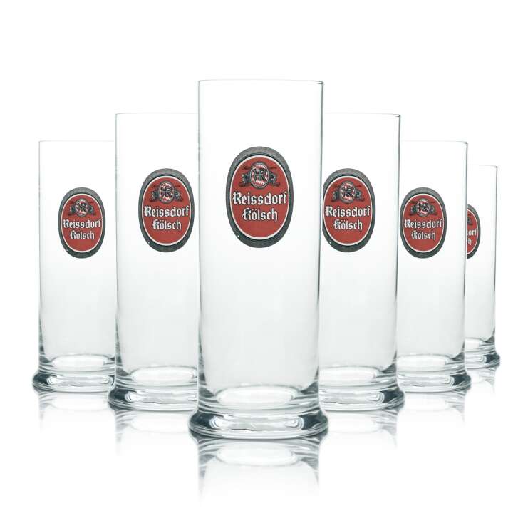 6x Reissdorf beer glass 0,3l Kölsch Stange mug glasses Cologne Kölsch glass brewer
