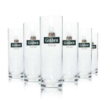 6x Gilden Beer Glass 0,2l Kölsch Stange Mug Willi...