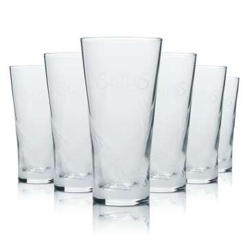 6x seltzer water glass 0.1l tumbler glasses V-shape...