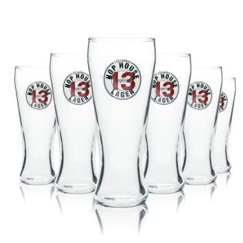 6x Guinness Beer Glass 0,5l Mug Hop House Glasses Lager...