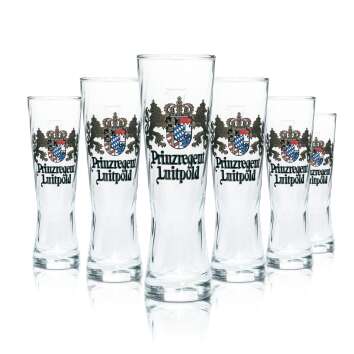 6x Prinz Luitpold beer glass 0,3l wheat beer glasses...