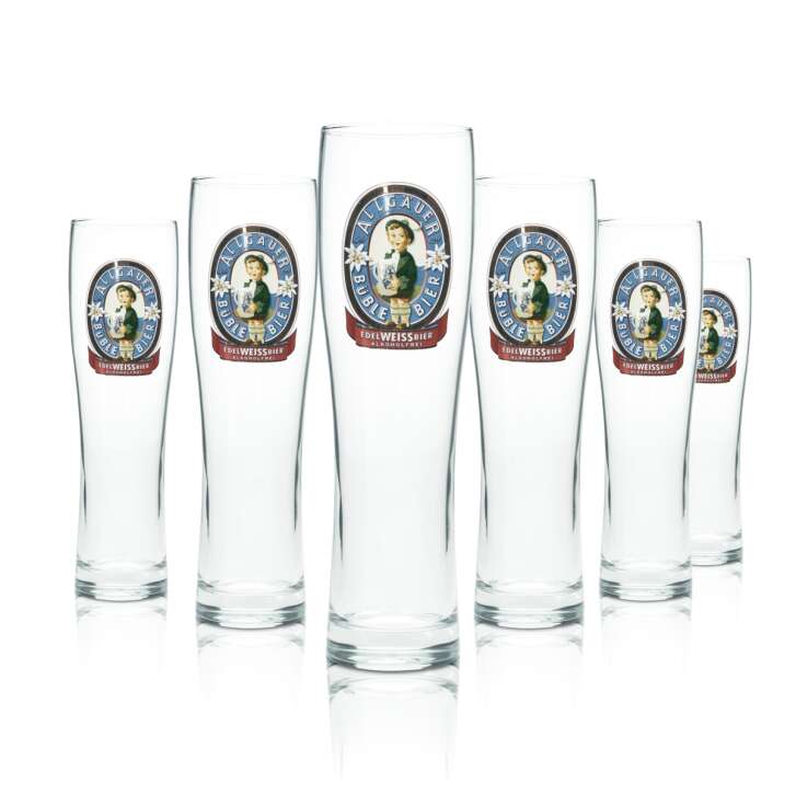 6x Allgäuer Büble beer glass 0,5l wheat beer non-alcoholic glasses yeast gastro