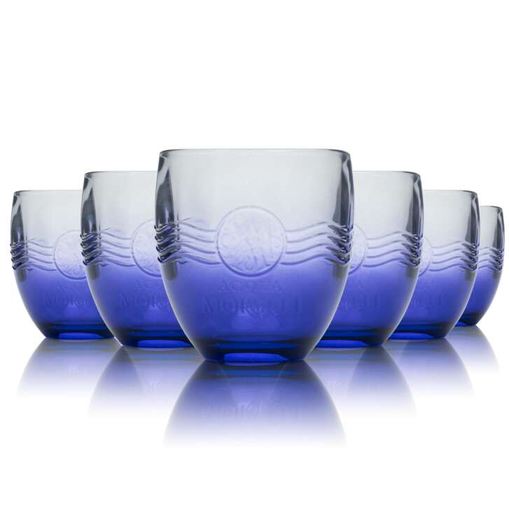 6x Acqua Morelli water glass 0.25l Tumbler Relief soda mineral water glasses blue