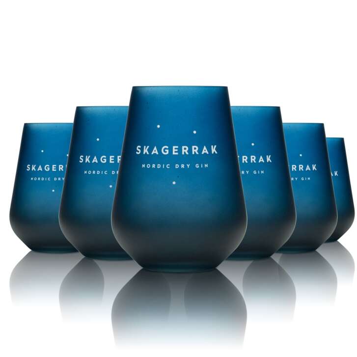 6x Skagerrak Gin Glass 0,4l Tumbler Tumbler Longdrink Tonic Glasses Gastro Frosted