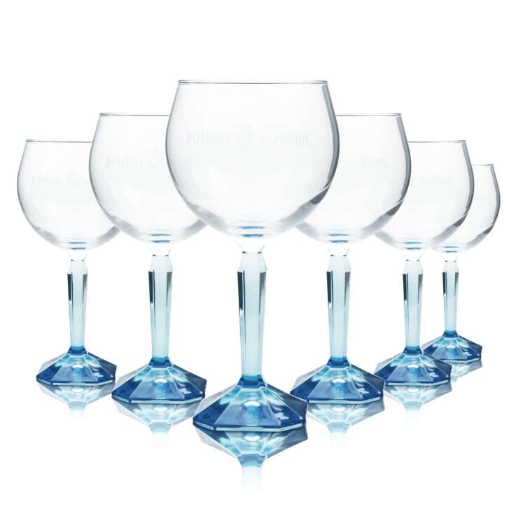 6x Bombay Sapphire gin balloon glass 48cl goblet tonic long drink cocktail glasses