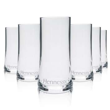 6x Hennessy glass 0.3l Cognac long drink cocktail glasses...