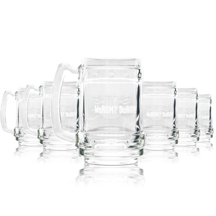 6x Captain Morgan rum glass jug 0.3l "Why? Because!"