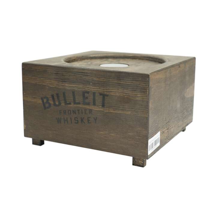 Bulleit Whiskey Glorifier Wooden Box with Lamp Display Stand Decoration Bar Wood