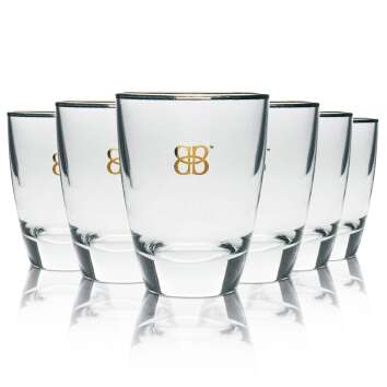 6x Baileys liqueur glass tumbler gold lettering