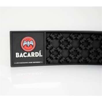 1x Bacardi Rum bar mat black with field mice 60 x9