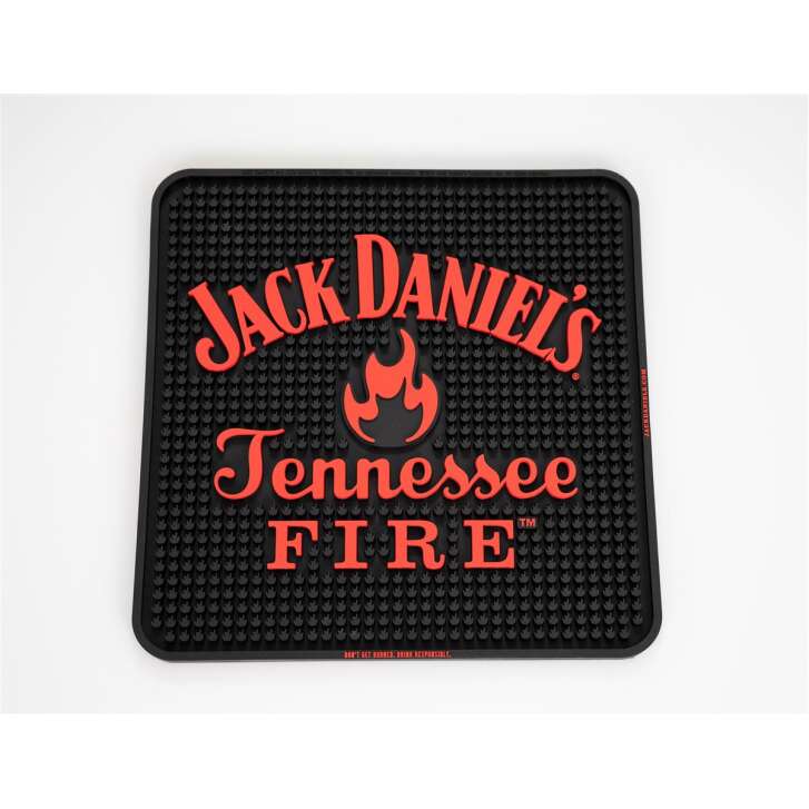 1x Jack Daniels Whiskey bar mat Fire square red