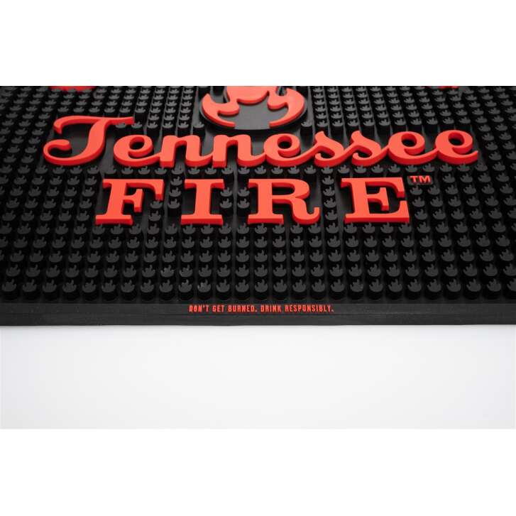 1x Jack Daniels Whiskey Bar Mat Fire Square Red