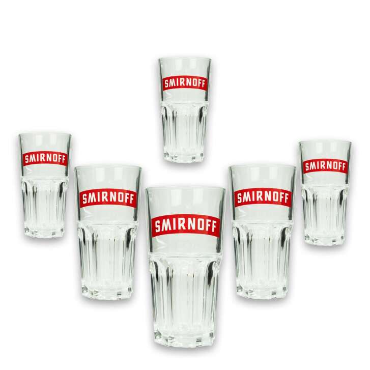 12x Smirnoff Vodka glass long drink red lettering