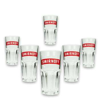 12x Smirnoff Vodka glass long drink red lettering