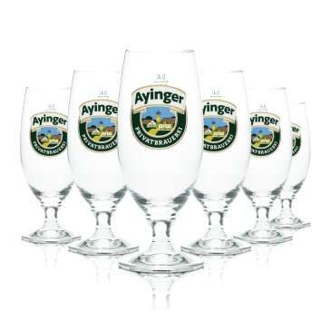 6x Ayinger beer glass 0.4l goblet tulip wheat beer...