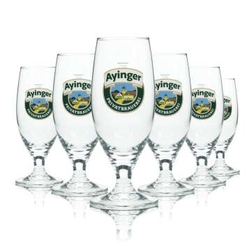 6x Ayinger beer glass 0.2l goblet tulip wheat beer...