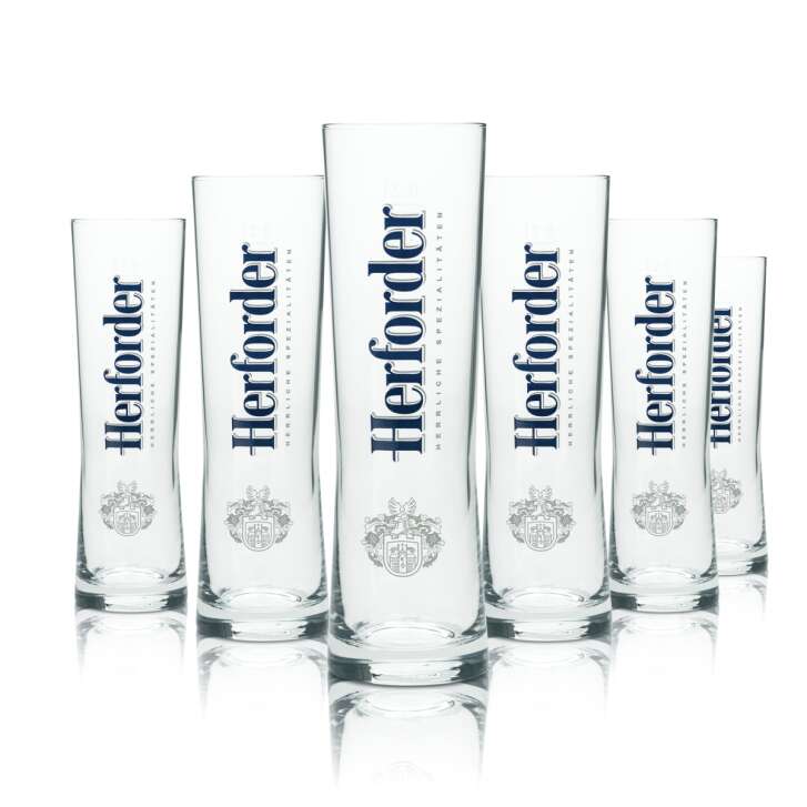 6x Herford Beer Glass 0,2l Stange Cup Mug Pils Glasses Brewery Bar Gastro