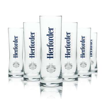6x Herford Beer Glass 0,25l Stange Cup Mug Pils Glasses...