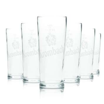 6x Krombacher beer glass 0,3l mug goblet glasses gastro...