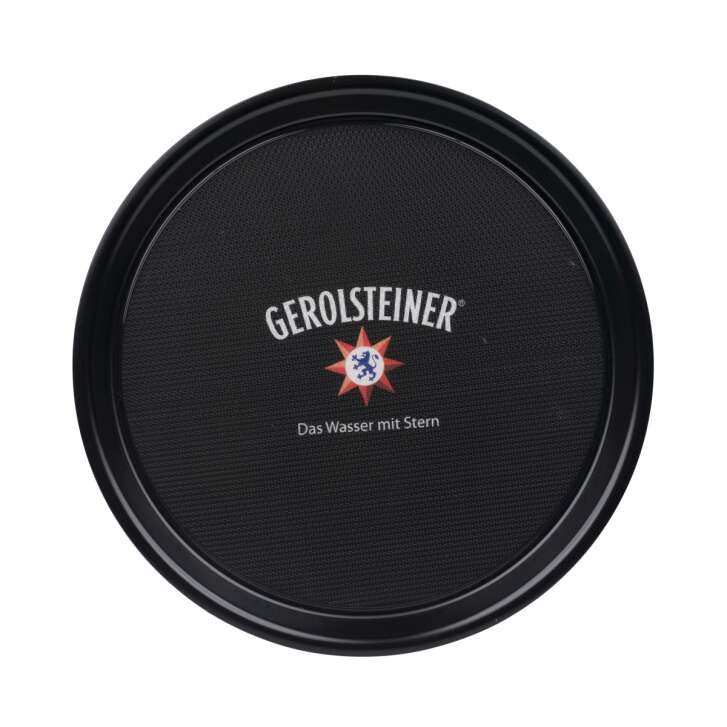 Gerolsteiner Water Tray Ø37cm Anti-Slip Black Glasses Serving Gastro