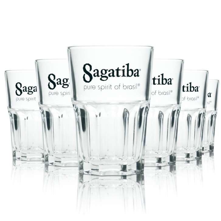 6x Sagatiba Glass 0,35l Longdrink Cocktail Cachaca Glasses Gastro Mojito Bar