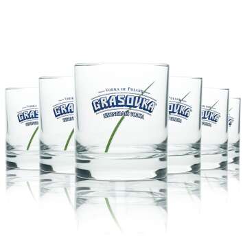 6x Grasovka Vodka Glass 0,2l Tumbler Longdrink Glasses...