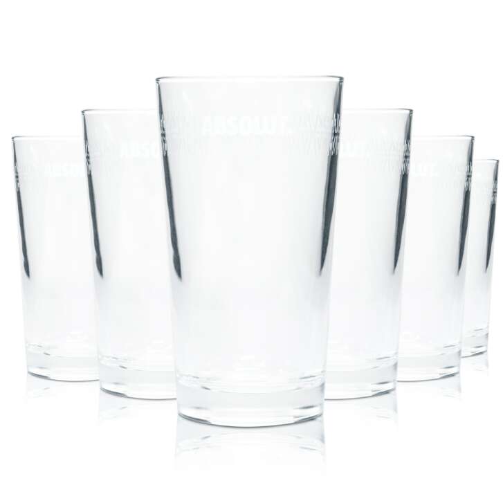 6x Absolut Vodka Glass 0,3l Tumbler Elyxir Tumbler Longdrink Cocktail Glasses