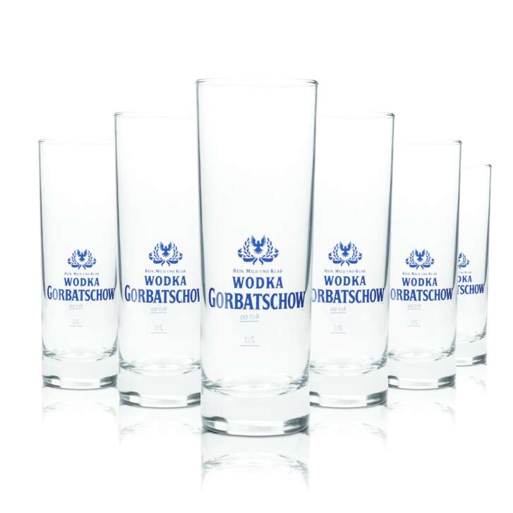 6x Gorbatschow Vodka Glass 0,3l Tumbler Longdrink Cocktail Round Sweden Glasses