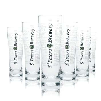 6x St. Peters Brewery Beer Glass 0,5l Goblet Tulip...