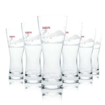 6x Kirin Ichiban Beer Glass 0,25l Goblet Tulip Glasses...