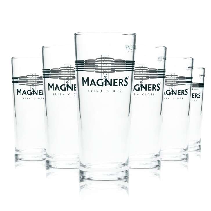 6x Magners Beer Glass 0,25l Goblet Cup Glasses Irish Cider Pint Beer Half Pint