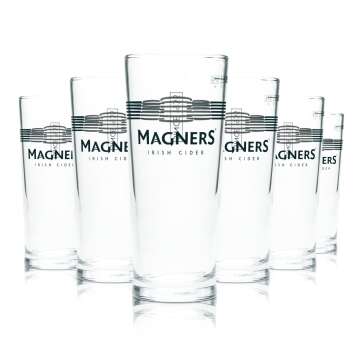 6x Magners Beer Glass 0,25l Goblet Cup Glasses Irish...