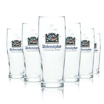 6x Weihenstephan beer glass 0,3l mug goblet glasses...