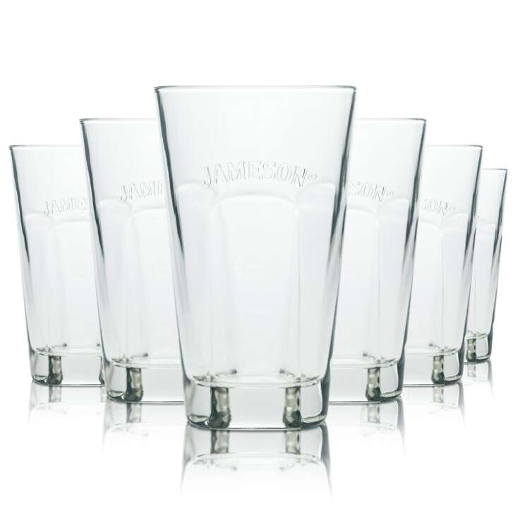 6x Jameson Whiskey Glass 0.3l Tumbler Relief Contour Longdrink Cocktail Glasses Bar