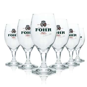 6x Fohr beer glass 0,3l goblet tulip mug glasses brewery...