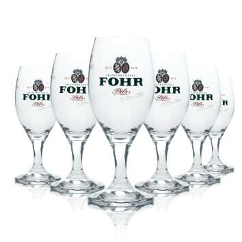 6x Fohr beer glass 0,2l goblet tulip mug glasses brewery...