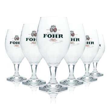 6x Fohr beer glass 0,4l goblet tulip mug glasses brewery...