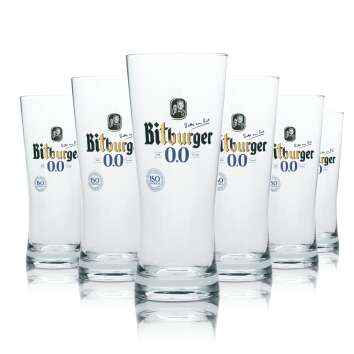 6x Bitburger beer glass 0,3l mug cup tulip glasses...