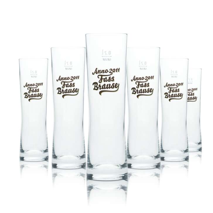 6x Anno 2011 beer glass 0,2l mug bar goblet glasses Fassbrause Limo Gastro