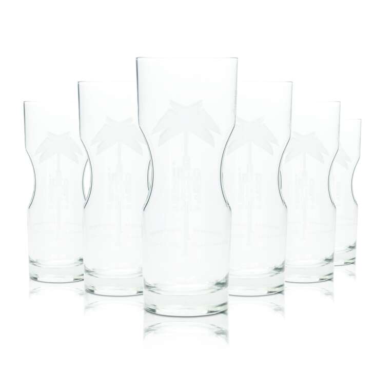 6x Afri Cola soft drink glass 0.3l tumbler long drink glasses contour Gastro Limo