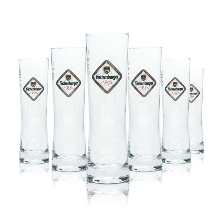 6x Hachenburger Beer Glass 0,2l Mug Cup Goblet Glasses Gastro Bar Pils Beer