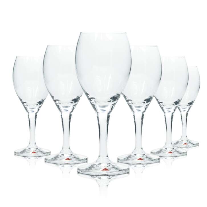 6x Apollinaris water glass 0.1l flute goblet tulip glasses mineral soda fizz
