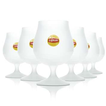 6x Lipton Iced Tea Glass 0.3l Tulip Goblet Frosted...