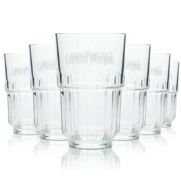 6x Captain Morgan Rum Glass 0,4l Libbey LinQ Tumbler...