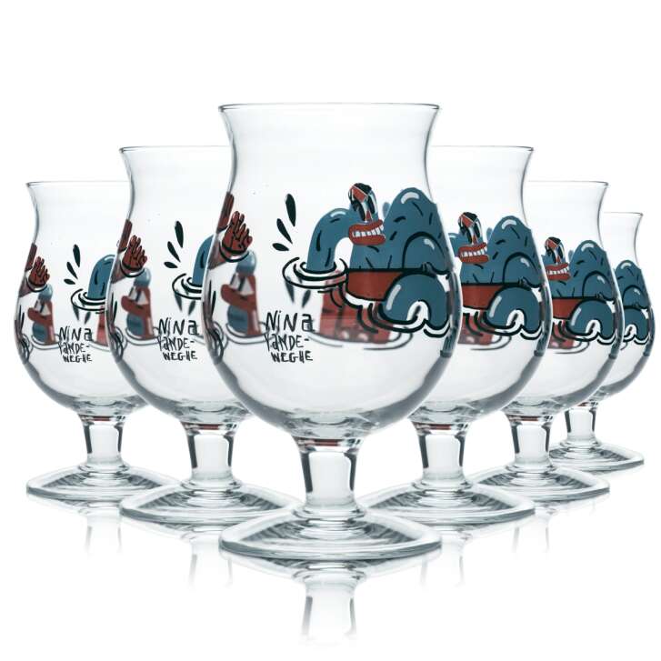 6x Duvel beer glass 0.5l tulip goblet goblet design glasses Nina Gastro collector bar