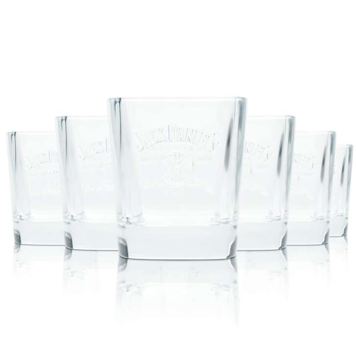 6x Jack Daniels whiskey glass 0.2l relief tumbler mug contour glasses bourbon